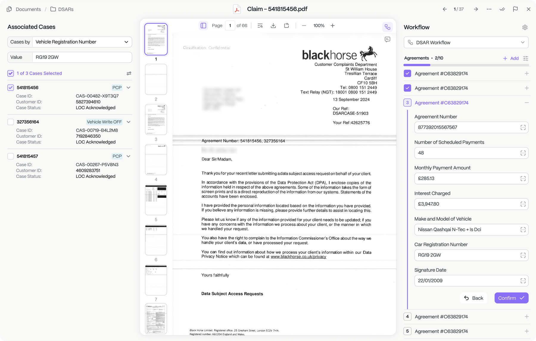 An inbound claim in Claim Inbox with its eligibility assessment