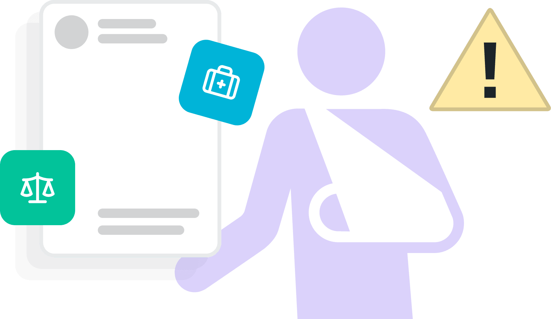 A serious injury claim file with its medical evidence and a flagged issue